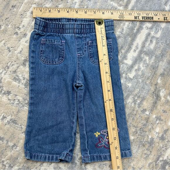Y2K Faded Glory Denim Pants Embroidered Leg Size 12 months - Picture 4 of 4